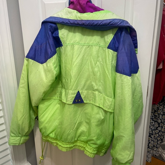 Retro Green and Purple Ski Jacket with Insulation - Picture 13 of 13